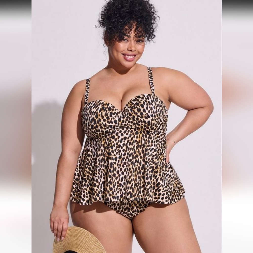Torrid leopard Tankini sz 2-DD/F NEW